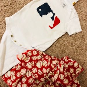 Baby baseball outfit 6-12 months
